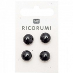 Ricorumi Knöpfe mit Steg schwarz 11 mm