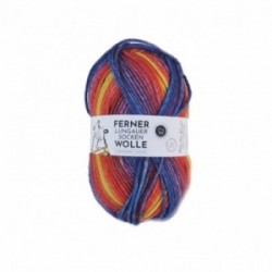 Ferner Lungauer Sockenwolle 8fach - 494/21 rot-blau-gelb