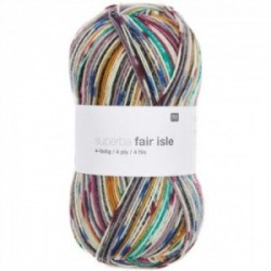 Rico superba fair isle 4-fädig 001 beere-senf
