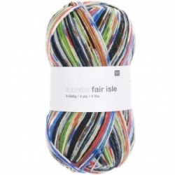 Rico superba fair isle 4-fädig 005 blau-grün