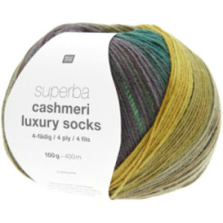 Rico superba cashmeri luxury socks 4-fädig 036 forest greens
