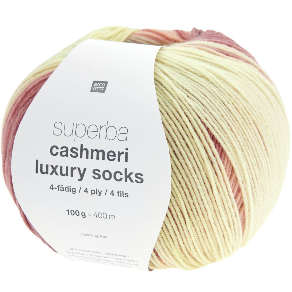 Rico superba cashmeri luxury socks 4-fädig 037 earthy pastels Rico superba cashmeri luxury socks 4-fädig 037 earthy pastels