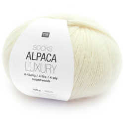 Rico Alpaca Luxury Socks 4-fädig 001 creme