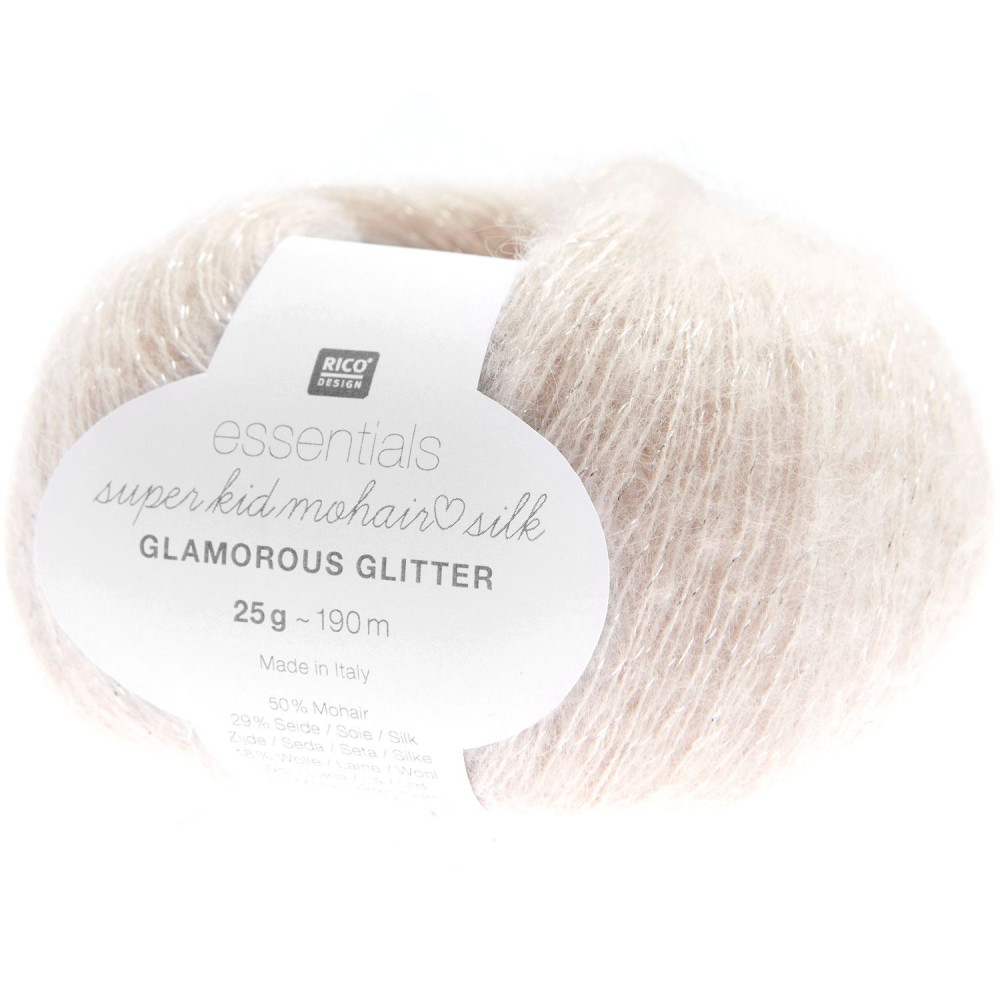 Rico Essentials Super kid Mohair loves Silk glamorous Glitter 001 creme