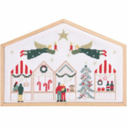 Rico Stickpackung Weihnachtsmarkt im Dekorahmen