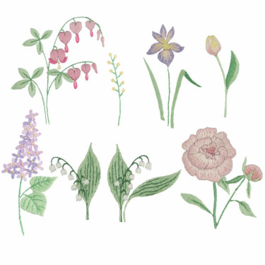 Rico Stick and Stitch Packung Blumen XL