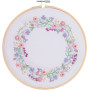 Rico Stickpackung Blumenkranz vorgezeichnet im Stickring 20 cm