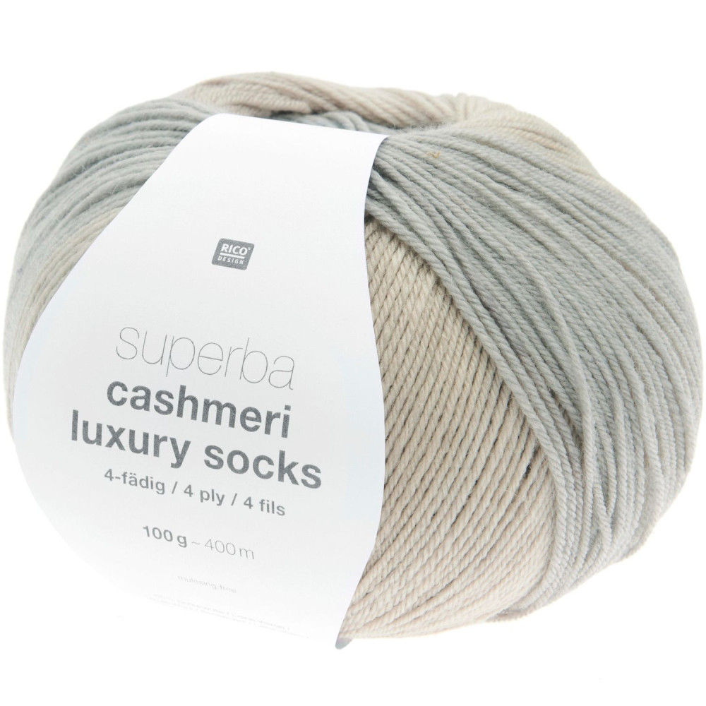 Rico superba cashmeri luxury socks 4-fädig 028 haferflocke